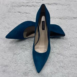 Nine West Blue Suede Heels